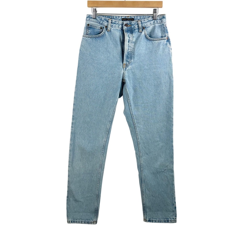 Nudie Breezy Brit Jeans sz 30 Light Wash Straight Leg money preppy 90s Y2K